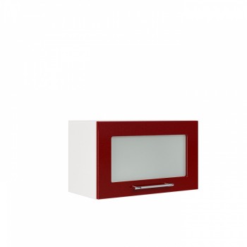Бруклин ШВГС 600 Шкаф верхний горизонтальный со стеклом (Бетон белый/корпус Белый) в Вьюнах - vyuny.mebel54.com | фото