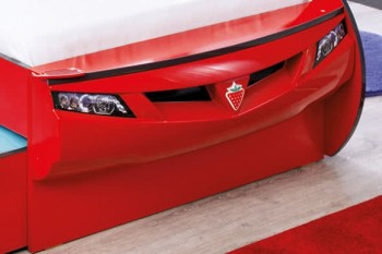 CARBED Кровать-машина Coupe с выдвижной кроватью Red 20.03.1306.00 в Вьюнах - vyuny.mebel54.com | фото