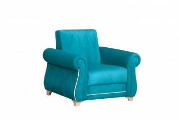Кресло для отдыха "Порто" (велюр киви бирюза / микровельвет крем) в Вьюнах - vyuny.mebel54.com | фото