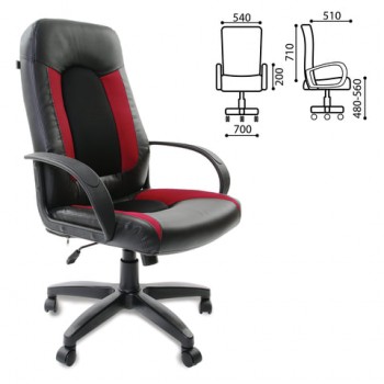 Кресло офисное BRABIX Strike EX-525 (черно-красный) в Вьюнах - vyuny.mebel54.com | фото