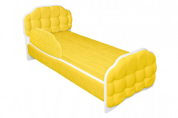 Кровать 160 Атлет 74 Жёлтый (мягкий бортик) в Вьюнах - vyuny.mebel54.com | фото