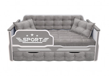 Кровать 180 серии Спорт 1 ящик 45 Серый (подушки) в Вьюнах - vyuny.mebel54.com | фото