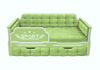 Кровать 180 серии Спорт 2 ящика 81 Фисташка (мягкие боковые накладки) в Вьюнах - vyuny.mebel54.com | фото
