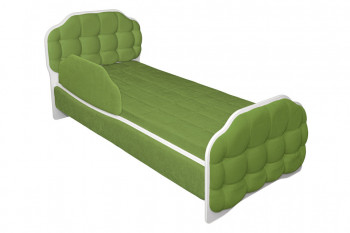 Кровать 190 Атлет Lux 76 Зелёный (мягкий бортик) в Вьюнах - vyuny.mebel54.com | фото