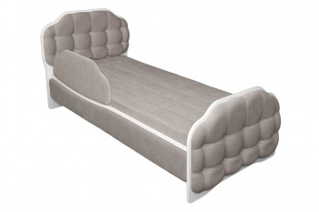 Кровать 190 Атлет Lux 96 Серый (мягкий бортик) в Вьюнах - vyuny.mebel54.com | фото