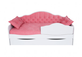 Кровать 190 серии Иллюзия Лайт 1 ящик 89 Розовый (подушки) в Вьюнах - vyuny.mebel54.com | фото