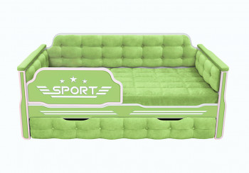 Кровать 190 серии Спорт 1 ящик 81 Фисташка (мягкие боковые накладки) в Вьюнах - vyuny.mebel54.com | фото