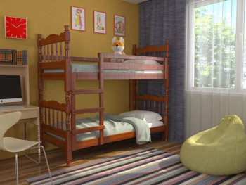 Кровать двухъярусная Соня из массива сосны 800*1890 Орех в Вьюнах - vyuny.mebel54.com | фото