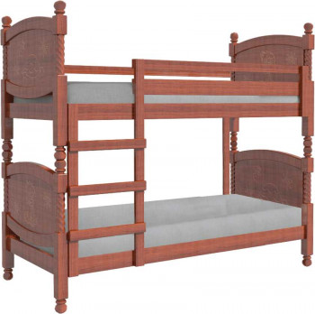 Кровать двухъярусная Валерия из массива сосны 800*1890 Орех в Вьюнах - vyuny.mebel54.com | фото