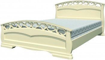 Кровать Грация-1 из массива сосны 1400*2000 Слоновая кость в Вьюнах - vyuny.mebel54.com | фото