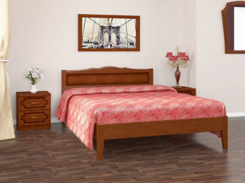Кровать Карина-7 из массива сосны 1200*2000 Орех в Вьюнах - vyuny.mebel54.com | фото