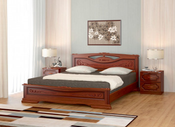 Кровать Карина-7 из массива сосны 1400*2000 Орех в Вьюнах - vyuny.mebel54.com | фото