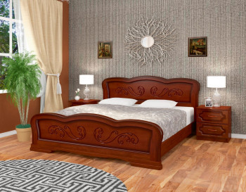 Кровать Карина-8 из массива сосны 1200*2000 Орех в Вьюнах - vyuny.mebel54.com | фото