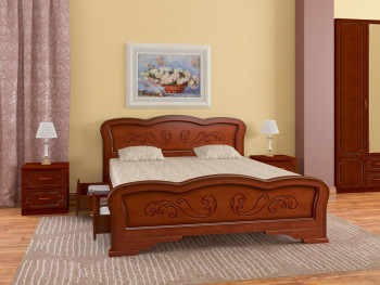 Кровать Карина-8 с ящиками из массива сосны 1200*2000 Орех в Вьюнах - vyuny.mebel54.com | фото