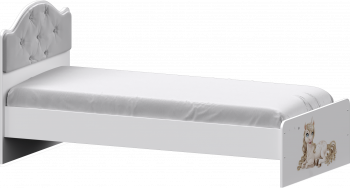 Кровать Каспер с мягкой спинкой и фотопечатью (900х2000) Белый в Вьюнах - vyuny.mebel54.com | фото