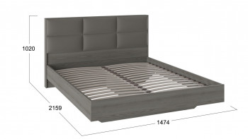 Кровать «Либерти» с мягким изголовьем и подъемным механизмом Хадсон/Ткань Грей/1400 в Вьюнах - vyuny.mebel54.com | фото