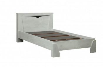 Кровать одинарная 33.07 с настилом "Лючия" (ш. 900)/(бетон пайн белый / венге / белый) в Вьюнах - vyuny.mebel54.com | фото