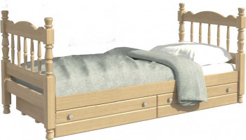 Кровать одинарная Аленка из массива сосны 800*1890 Сосна в Вьюнах - vyuny.mebel54.com | фото
