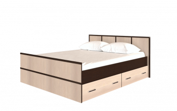 Кровать Сакура с настилом и ящиками 1,4 (Венге/Лоредо) в Вьюнах - vyuny.mebel54.com | фото