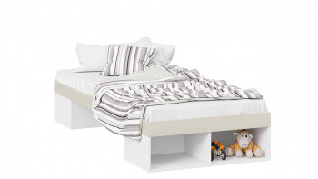 Кровать «Сканди»  Дуб Гарден/Белый в Вьюнах - vyuny.mebel54.com | фото