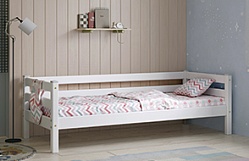 Кровать Соня Вариант 2 с задней защитой Белый полупрозрачный в Вьюнах - vyuny.mebel54.com | фото