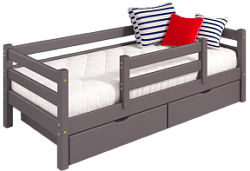 Кровать Соня вариант 4 с защитой по центру Лаванда в Вьюнах - vyuny.mebel54.com | фото