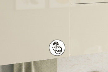 Кухонный гарнитур "Бостон 1.6" белый/крем глянец/дуб скальный глянец в Вьюнах - vyuny.mebel54.com | фото