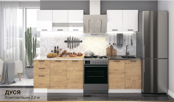 Кухонный гарнитур Дуся 1600 мм верх Цемент/низ Белый бриллиант в Вьюнах - vyuny.mebel54.com | фото