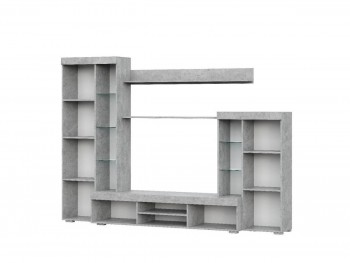 Мебель для гостиной МГС 5 Цемент светлый / Белый в Вьюнах - vyuny.mebel54.com | фото