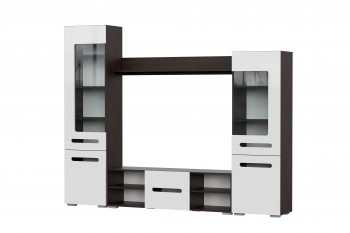 Мебель для гостиной МГС 6 (Исполнение 1/Венге/Белый глянец) в Вьюнах - vyuny.mebel54.com | фото