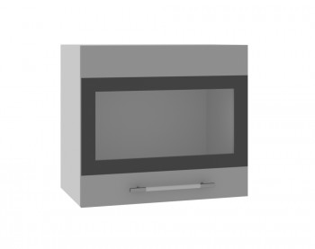 Ройс ВПГСФ 500 Шкаф верхний горизонтальный со стеклом с фотопечатью высокий (Графит софт/корпус Серый) в Вьюнах - vyuny.mebel54.com | фото