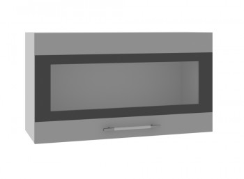 Ройс ВПГСФ 800 Шкаф верхний горизонтальный со стеклом с фотопечатью высокий (Графит софт/корпус Серый) в Вьюнах - vyuny.mebel54.com | фото