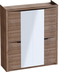 Шкаф четырехдверный Соренто с комплектом полок (3 шт)Дуб стирлинг/Кофе структурный матовый в Вьюнах - vyuny.mebel54.com | фото