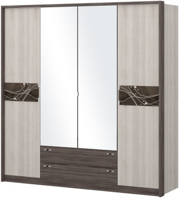 Шкаф четырехстворчатый с зеркалом Шк69.1 Николь в Вьюнах - vyuny.mebel54.com | фото