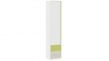 Шкаф для белья комбинированный «Сканди» Дуб Гарден/Белый/Зеленый в Вьюнах - vyuny.mebel54.com | фото