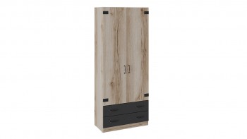 Шкаф для одежды комбинированный «Окланд» (Фон Черный/Дуб Делано) в Вьюнах - vyuny.mebel54.com | фото
