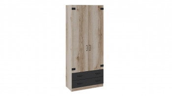 Шкаф для одежды комбинированный «Окланд» (Фон Черный/Дуб Делано) Распродажа в Вьюнах - vyuny.mebel54.com | фото