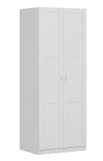Шкаф двухдверный Пегас сборный белый в Вьюнах - vyuny.mebel54.com | фото