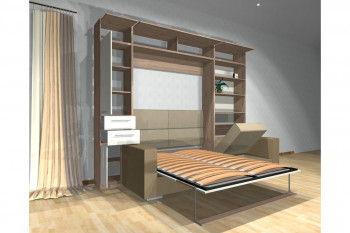 Шкаф-кровать с диваном Каролина в Вьюнах - vyuny.mebel54.com | фото