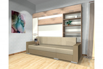 Шкаф-кровать с диваном Каролина в Вьюнах - vyuny.mebel54.com | фото