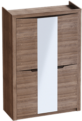 Шкаф трехдверный Соренто Дуб стирлинг/Кофе структурный матовый в Вьюнах - vyuny.mebel54.com | фото