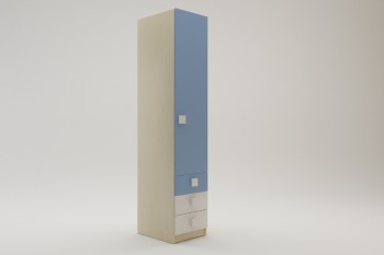 Шкаф угловой (секция с ящиками) Скай (Синий/Белый/корпус Клен) в Вьюнах - vyuny.mebel54.com | фото