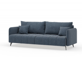 Валериан диван трёхместный прямой Синий, ткань RICO FLEX 101 в Вьюнах - vyuny.mebel54.com | фото
